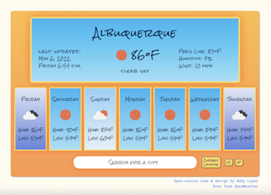 Addy's Coding Project: Weather Application